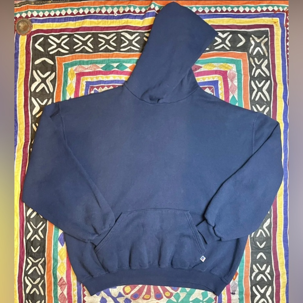 Vintage Russell Athletic Hoodie XXL Navy Blue